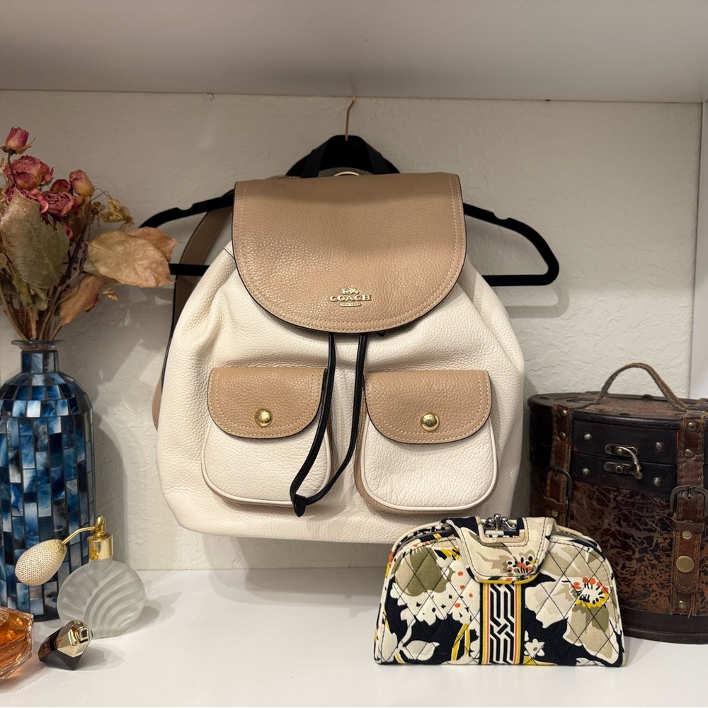 Coach Pennie Women's Backpack in Tan, Black and Cream